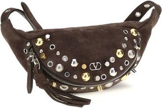 Valentino Garavani Mens Brown Calf Leather Bos Taurus Shoulder Bag