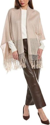 Brunello Cucinelli Beige Shawl With Fringe Detailing, Size X-Small