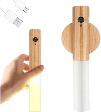 OEM Lampada Da Parete In Legno, Luce Notturna Con Sensore Di Movimento, Wireless, Ricaricabile, Magnetica, Lampada Da Parete A Batteria Con Interruttore P