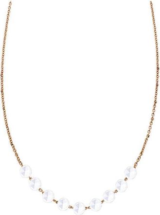 Sethi Couture Rose Cut 9-Stone Diamond Necklace in Rose Gold/Diamond at Nordstrom, Size 18 In