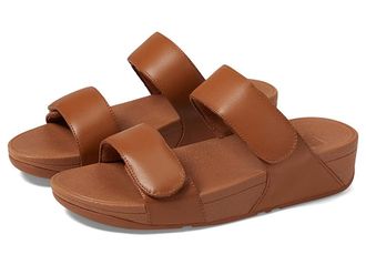 FitFlop Lulu Adjustable Leather Slides Womens Shoes Light Tan 2 : 9 M (B)