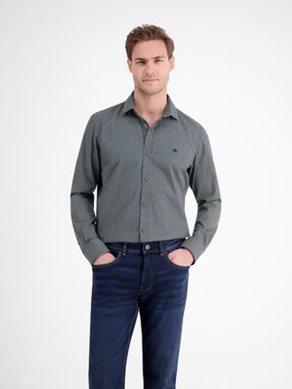 Lerros Langarmhemd LERROS LERROS Herrenhemd mit Haifischkragen, dezent gemustert, Herren, Gr. 3XL, Normal- und Kurzgr&ouml;ssen, light coffee, 100% Baumwolle, Hem