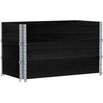 vidaXL Garden Planter Black 100x50 cm Solid Wood Pine vidaXL