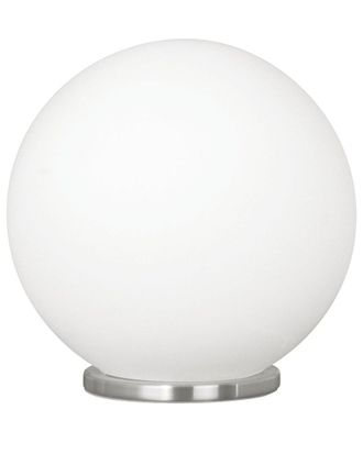 Eglo Eglo Rondo 1 Light Table Lamp With Siliver Finish & Opal Glass