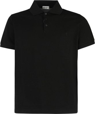 Saint Laurent Short-sleeved Cotton Polo Shirt