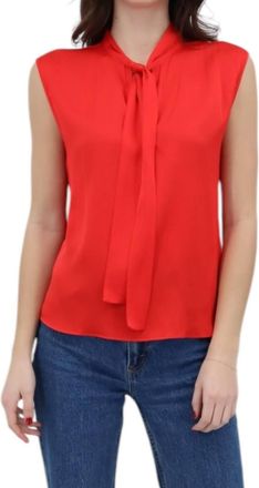Nouvelle/Silk95Five Sunset High Neck Top In Scarlet Red
