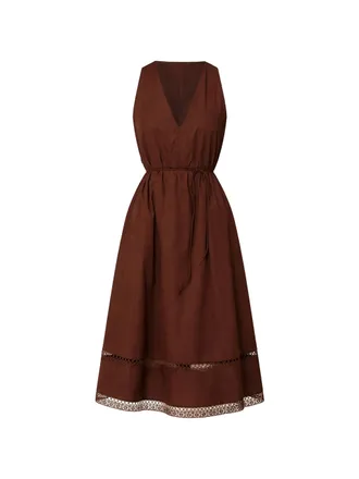 Twin-Set Abito Sleeveless Midi Lace Trim Dress