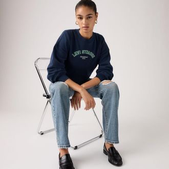 Levi's Graphic Vintage Boxy Sweatshirt - Womens - XS - Blue