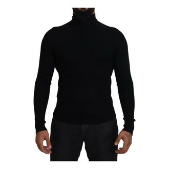 Dolce & Gabbana Black Wool Turtleneck