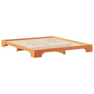Berkfield Home Floor Bed Frame Brown 180 x 210 cm Solid pine wood
