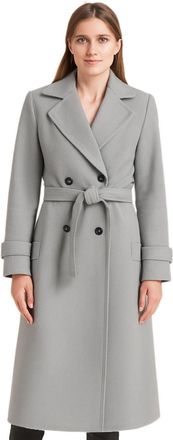 Generic Womens Coats Winter Single Breasted Wool Blend Jacket Causal Lapel Collar Belted Button Elegant Coat Windbreaker Jacket Ladies Long Sleeve Tops Mid-Le