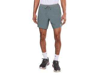 Nike Dri-FIT Stride 7 Brief Shorts Mens Workout Smoke Grey/Reflective Silver : 2XL 7, Polyester