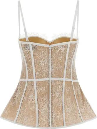 Giuseppe Di Morabito Lace Bustier Tank Top - White
