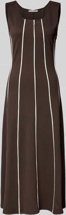 Christian Berg Midikleid aus Viskose-Mix mit Karree-Ausschnitt in Dunkelbraun, Gr&ouml;&szlig;e 34