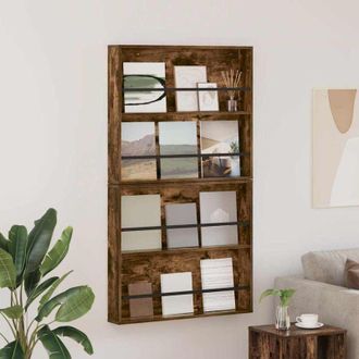 vidaXL Estante De Revistas 2 Pcs Roble Ahumado 80 X 12 X 70 Cm Vidaxl