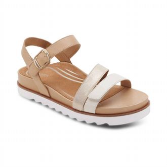 Aetrex Womens Cass Arch Support Sandal In Champagne Multi