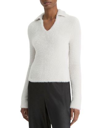 Vince Eyelash Polo Sweater