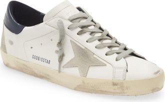 Golden Goose Super-Star Low Top Sneaker in White/ice/night Blue at Nordstrom, Size 8Us