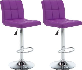 vidaXL Taburetes De Cocina 2 Unidades Cuero Sint&eacute;tico Morado Vidaxl