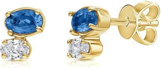 Sabrina Designs 14K 0.72 Ct. Tw. Diamond & Sapphire Studs