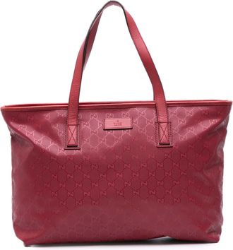 Gucci Pre-owned Womens Logo Canvas Tote - Dark Red Textile - One Size