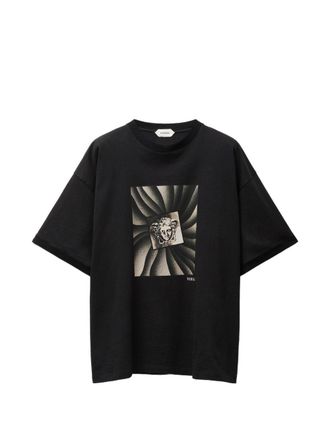 Versace Black 3D Graphic Silk Nylon T-Shirt