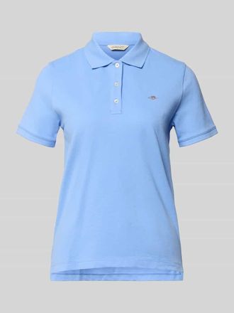 GANT Poloshirt mit Logo-Stitching und Polokragen in Hellblau, Gr&ouml;&szlig;e XXL