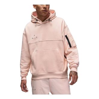 Nike Jordan Mens Air Jordan Solid Color Logo Printing Hooded Pullover Long Sleeves Pink DQ8062-610