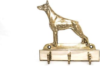 OEM Doberman, Dobermann I - Colgador De Llaves Con Perro, Soporte De Lat&oacute;n Para Accesorios De Perros, Elegante Decoraci&oacute;n Para El Pasillo De Art-dog