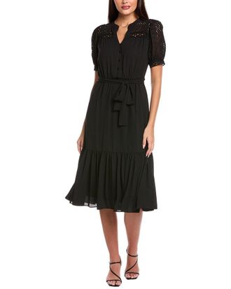 T Tahari Eyelet Midi Dress