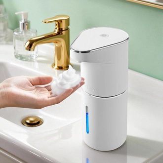 OEM Dispensador De Jab&oacute;n Espumoso Blanco, Recargable Mediante Usb Tipo C, 350 Ml, 3 Niveles De Espuma, Para Pared O Encimera, Resistente Al Agua Ipx5