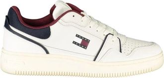 Tommy Hilfiger White Leather Sneaker - Heren - Sneakers - Wit - 41 EU - Leer - Schoenen
