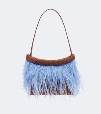 Staud Borsa a spalla Winslow con piume