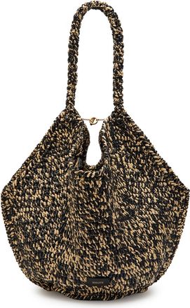 Khaite Lotus Medium Raffia Tote bag - Black And White - One Size