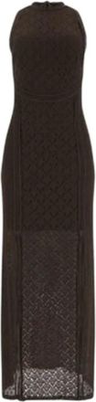 Guess New Liza Dress - Dames - Maxi kleedjes - Zwart - S - Leer - Kleedjes