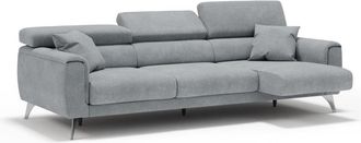 Divani.Store Sof&aacute; 3 plazas extensibles en tejido impermeable 244 cm gris claro