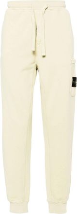 Stone Island Compass-badge cotton track trousers - men - Cotton/Cotton - L - Green