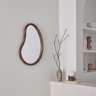 Sweeek Sweeek - Espejo De Madera De Abeto, 65cm, Jacob, Madera De Nogal, 50x3x65 Cm