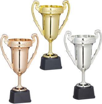 Relaxdays Relaxdays - Set De 30 Copas De Trofeo, Ceremonia De Premio, Torneos Deportivos, Sin Grabado, 22,5x13,5x8,5 Cm, Multicolor