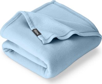 Bare Home Lightweight Polar Fleece Throw Blanket in Heather Dark Blue at Nordstrom