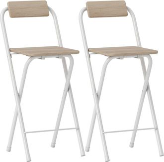 HOMCOM Taburetes de bar 37x45x87 cm madera natural