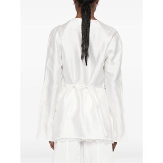 Viktoria Chan Lace-Trim Wrap Shirt - White