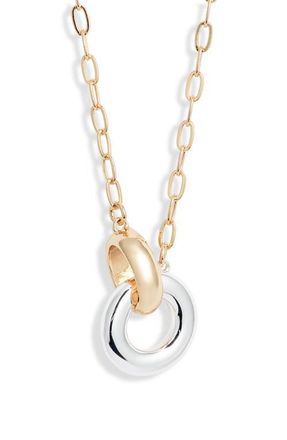 Nordstrom Polished Link Circle Necklace in Gold- Silver at Nordstrom