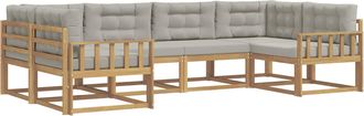 vidaXL Conjunto De Sof&aacute;s De Exterior 6 Uds. Blanco Y Gris Claro Vidaxl