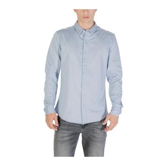 Only & Sons Lichtblauw Slim Fit Overhemd - Heren - Casual Overhemden - Blauw - S - Katoen - Overhemden