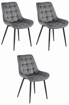 OEM Sedia Bera - Velluto Grigio Scuro / Gambe Nere X 3