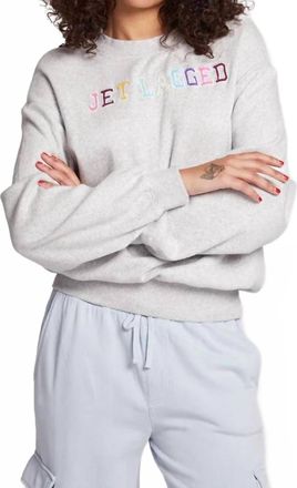 Chaser Jet Lagged Rainbow Long Sleeve Top In Heather Grey