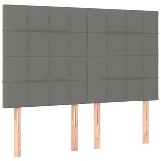 vidaXL Cabecero Con Luces Led Tela Gris Oscuro 144x5x118/128 Cm Vidaxl