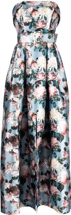 Sachin & Babi Brielle floral-print gown - women - Polyester/Polyester - 20 - Blue