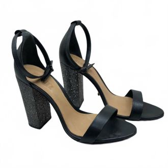 Schutz Womens Embellished Block Heel Sandal In Black